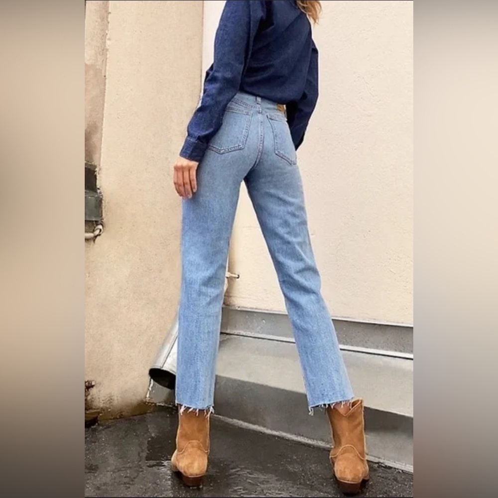 Denim Forum The Arlo High Rise Straight Blue Size 27
